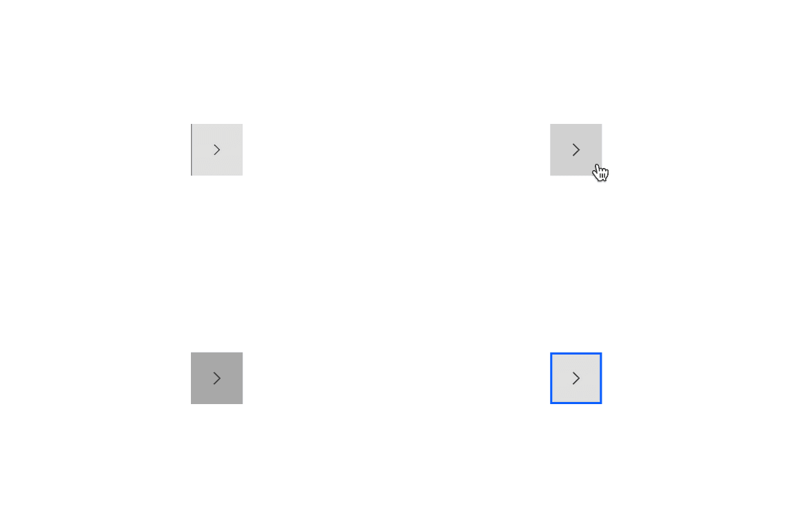 Enabled, hover, active, and focus states for contained scrollable tabs. Enabled, hover, active, and focus states for contained scrollable tabs.