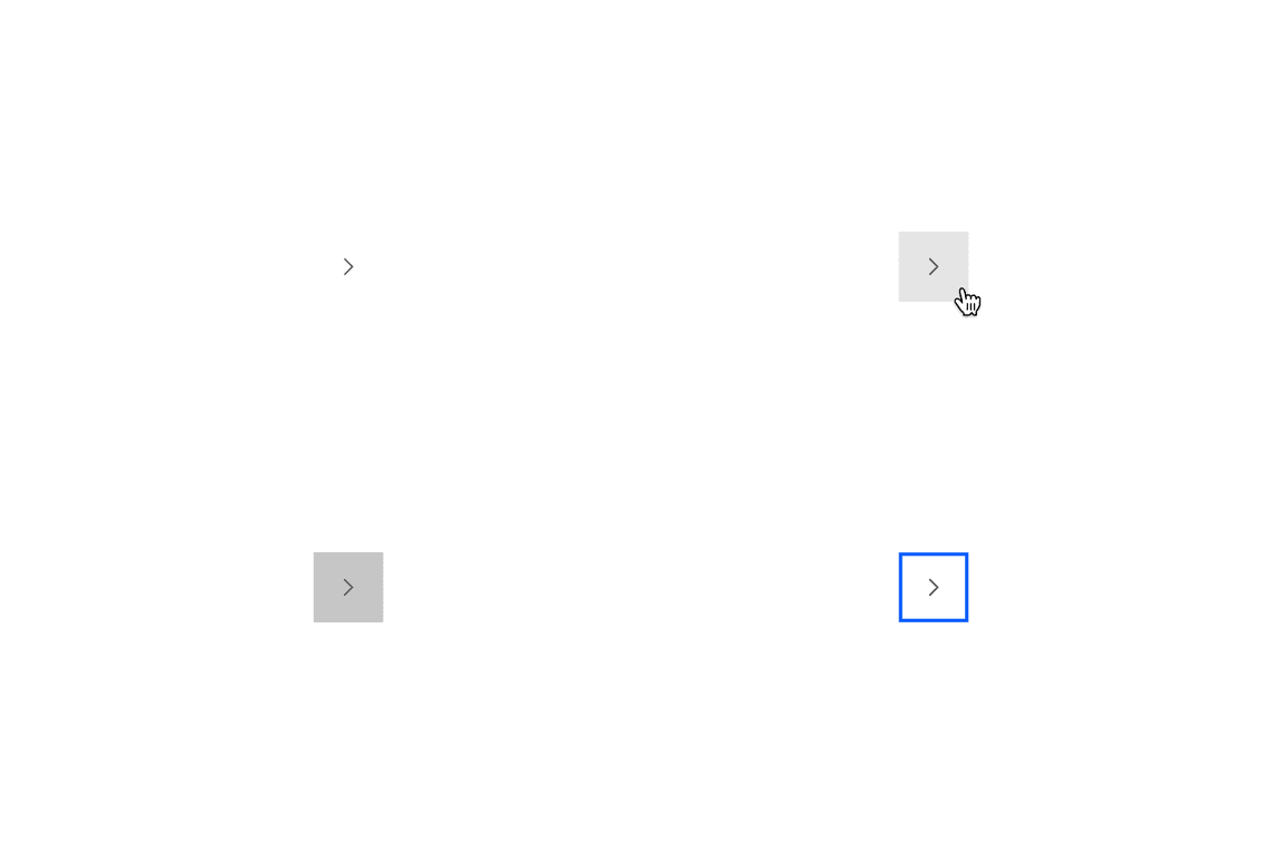 Examples of enabled, hover, active, and disabled states for scrollable line tabs Examples of enabled, hover, active, and disabled states for scrollable line tabs