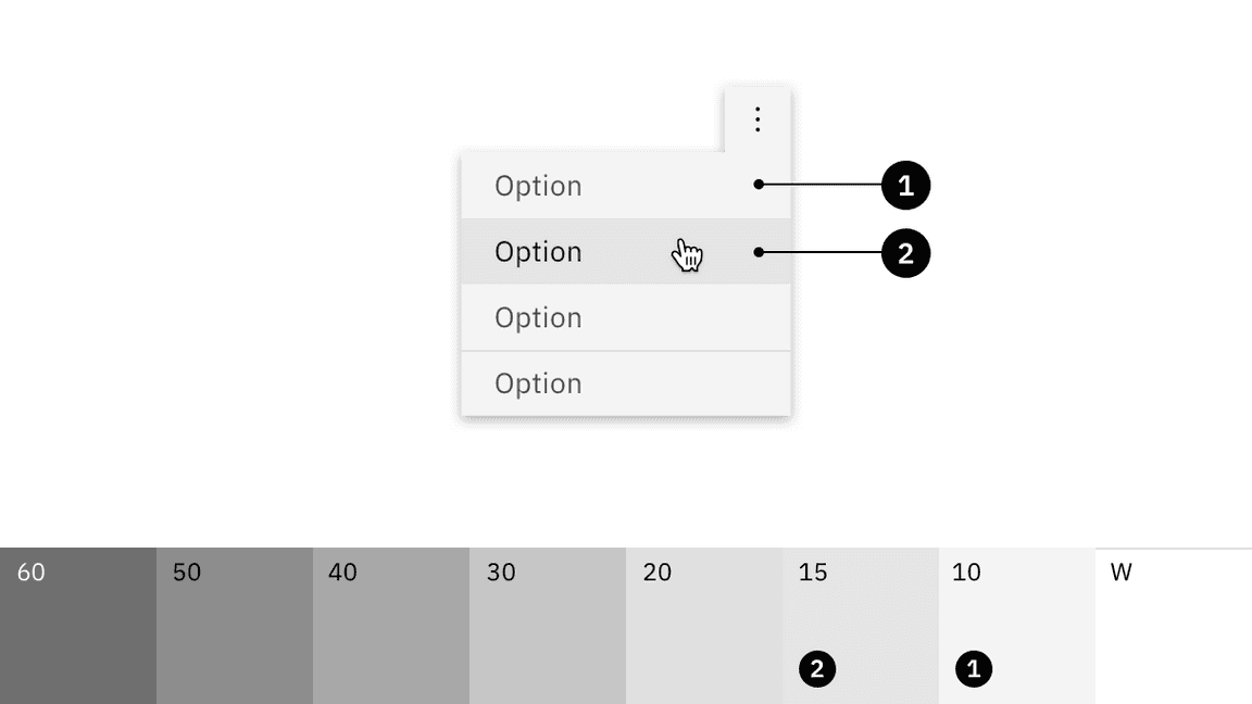 Hover state colors are half steps Hover state colors are half steps