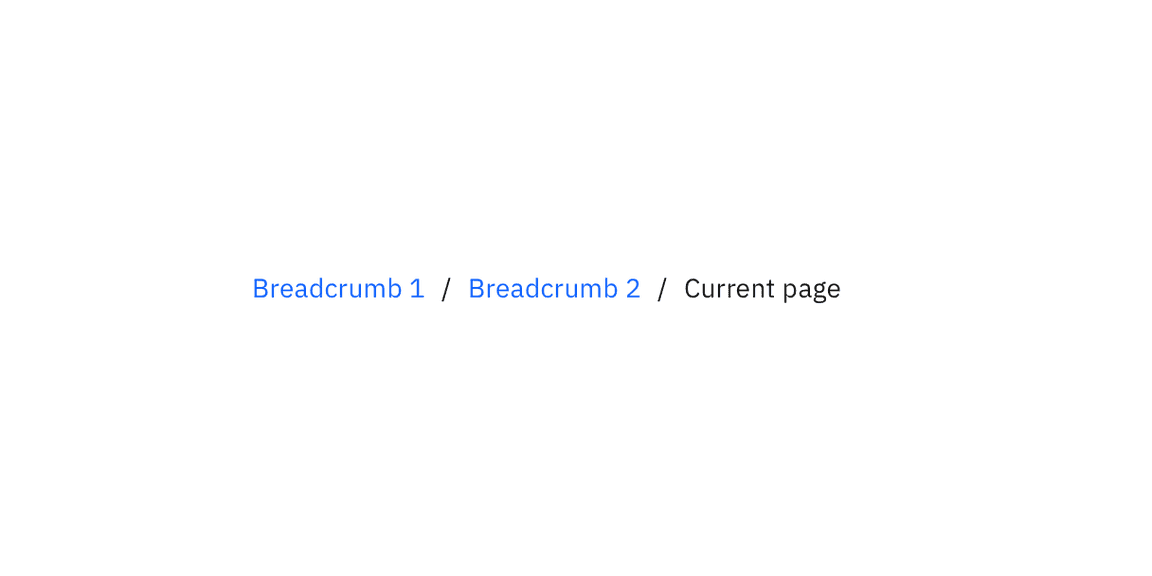 Breadcrumb showing current page Breadcrumb showing current page
