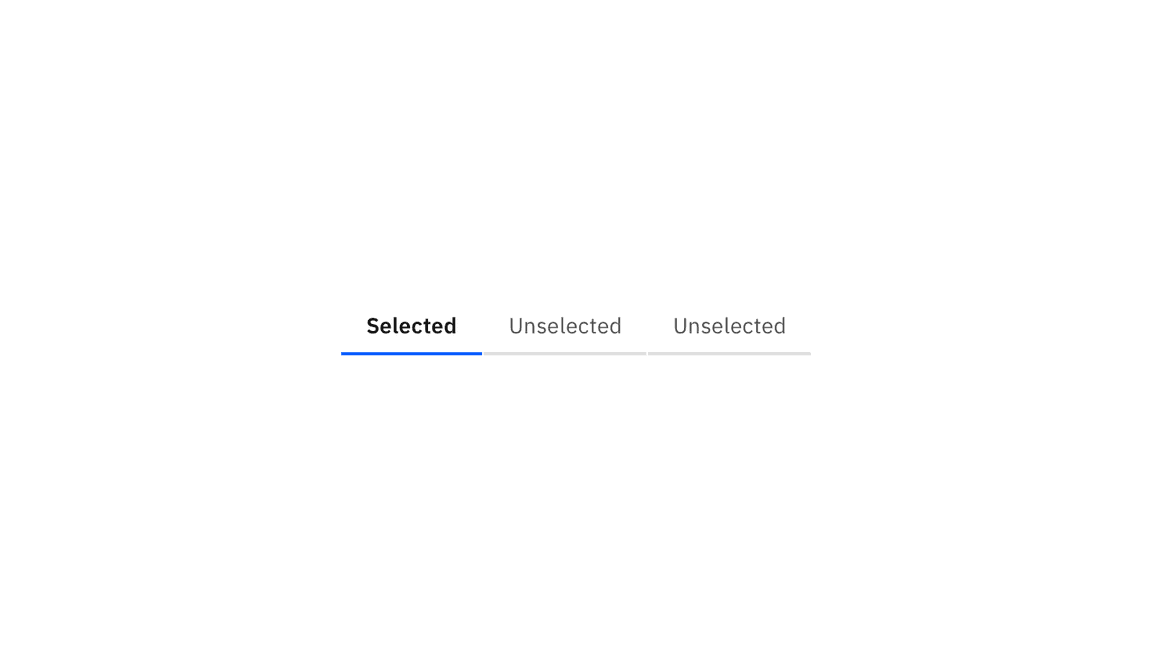 Example of selected and unselected line tabs Example of selected and unselected line tabs